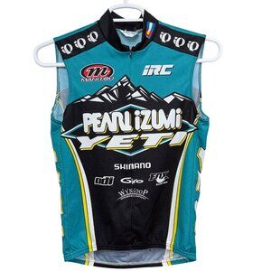 Pearl Izumi Cycling Jersey Mens Black/Teal Polyester Racing Fit Size Medium